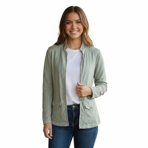 Sandwich Women's Green Thin Shirt Blazer Jacket Pretty Detail Size Small